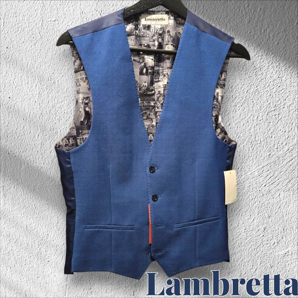 🆕️Lambretta Blue Men's Vest NWT Size 36R